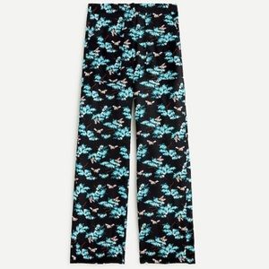 J. Crew Silk Straight Leg Pants in Botanical Bees Print